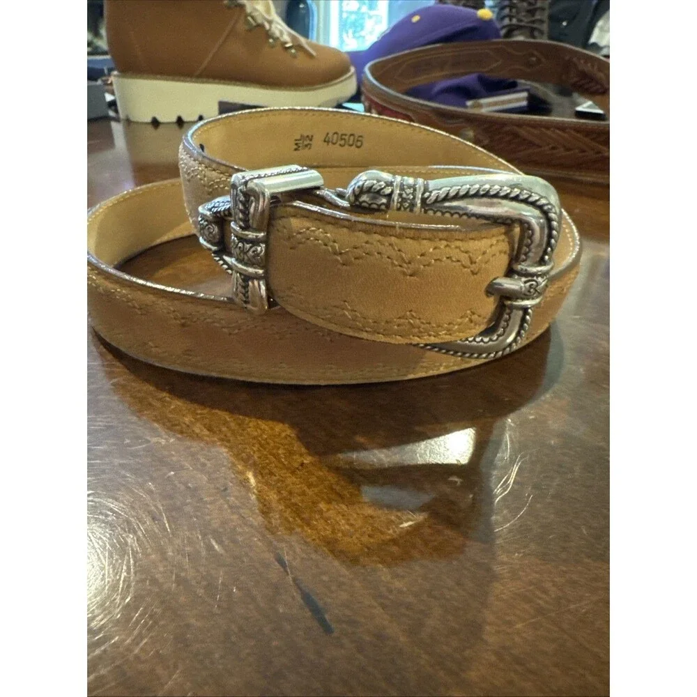 Vtg BRIGHTON  90s  Genuine Leather Belt – Women’s SZ 32– Southwestern